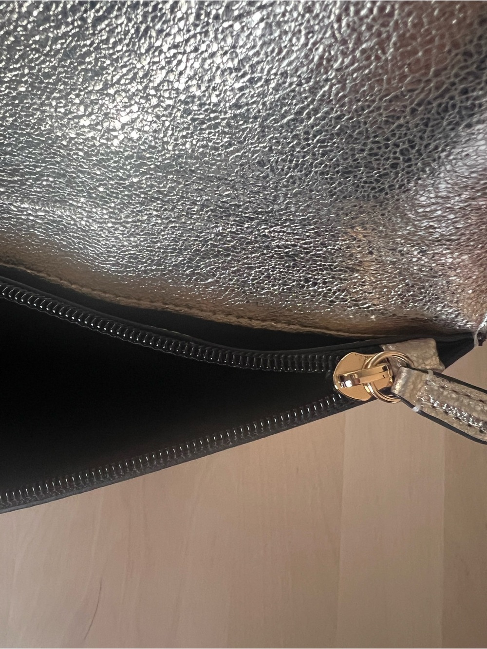 Rebecca Minkoff Metallic Gold Fold-Over Clutch - Picture 4 of 5